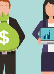 people business corporate work information statistic economy vector illustration