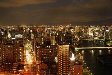福岡市中央区の夜景都市風景