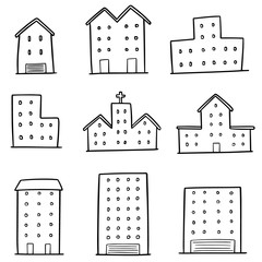 vector set of building