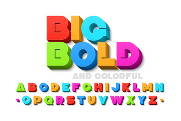 Bold colorful 3d font