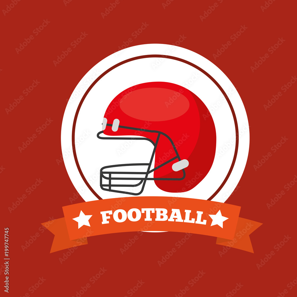 Canvas Prints american football helmet sport game emblem vector illustration