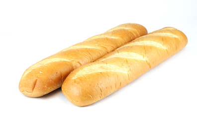 long bread isolated on white background