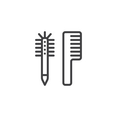 Comb outline icon. linear style sign for mobile concept and web design. Hair fixing simple line vector icon. Symbol, logo illustration. Pixel perfect vector graphics