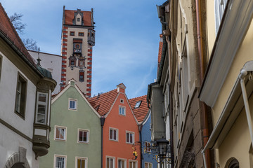 Obraz premium Bunte Fassaden in der Altstadt von Füssen