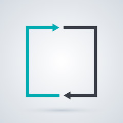 Square cycle template with two segments in elegant business style on white background.