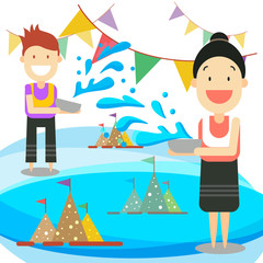 Songkran Festival Summer in Thailand Traditional New Year