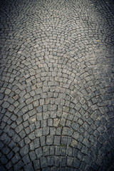 Texture of cobble stone pavement tiles