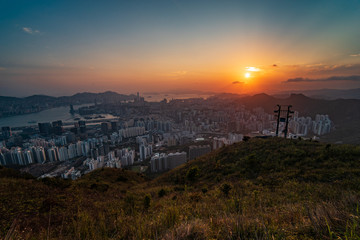 Hong Kong Sunset city view