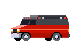 Ambulance vehicle front side view