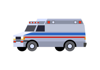 Ambulance vehicle front side view