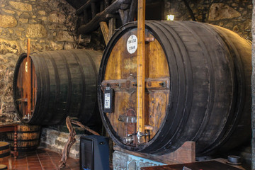 wine in barrels