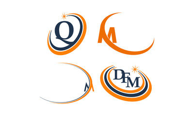 Star Swoosh Template Initial Set