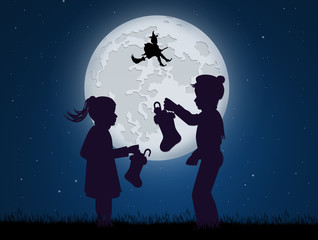 Obraz premium children with socks of Epiphany