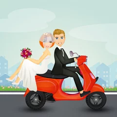 Foto op Plexiglas spouses on scooter © adrenalinapura
