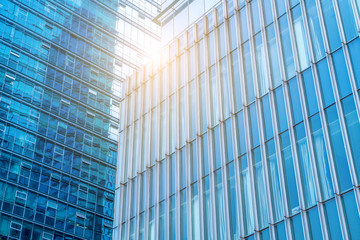 The architectural landscape of the commercial building in the city center of the city