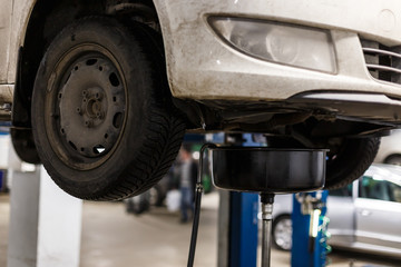 Interior of a car repair garage