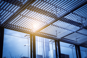 The architectural landscape of the commercial building in the city center of the city