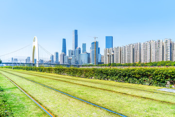 Fototapeta premium Skyline of urban architectural landscape in Guangzhou