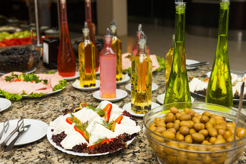 Assorted soft cheeses