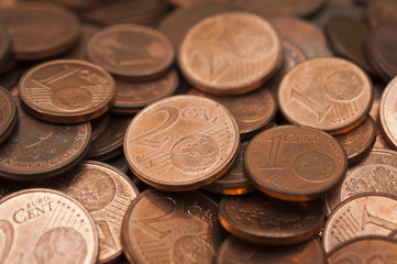 Eurocent coins 