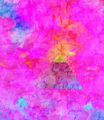 vision of three pyramids flying up to the purple sky.