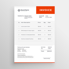 clean simple invoice template design