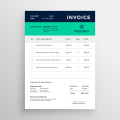 modern minimal invoice template vector design