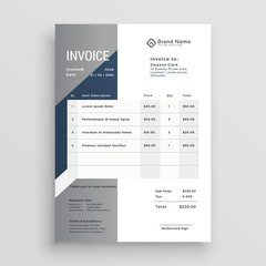 business invoice vector template design
