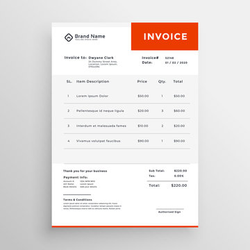 Clean Simple Invoice Template Design