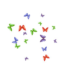 Background with Colorful Butterflies. Simple Feminine Pattern for Card, Invitation, Print. Trendy Decoration with Beautiful Butterfly Silhouettes. Vector Background with Moth