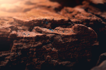 Sunset at the mars lightened the rocky surface of the planet.  © stockcrafter