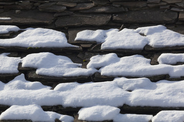 Roofs of Hamlet in Lunada, Burgos, Castilla y Leon, Spain