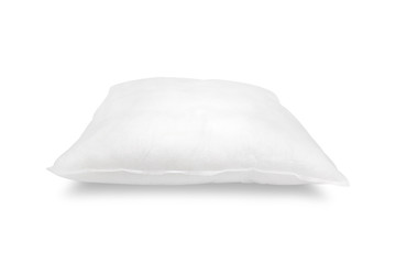 Fototapeta na wymiar Blank pillow isolated on white background. Empty cushion for your design. Clipping paths object.