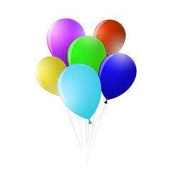 Obraz premium A bunch of balloons on a string for a party
