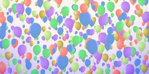 Background of densely flying balloons