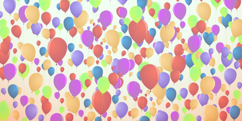 Background of densely flying balloons