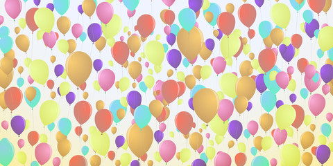 Background of densely flying balloons