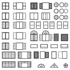 Windows icon set. . Window types set. Vector.