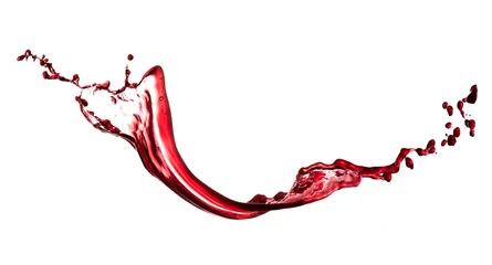 Zelfklevend Fotobehang enkele scheutje rode wijn geïsoleerd op witte achtergrond © Pineapple studio