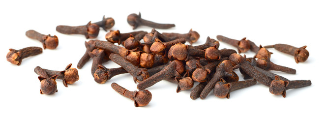 dried cloves isolated on white