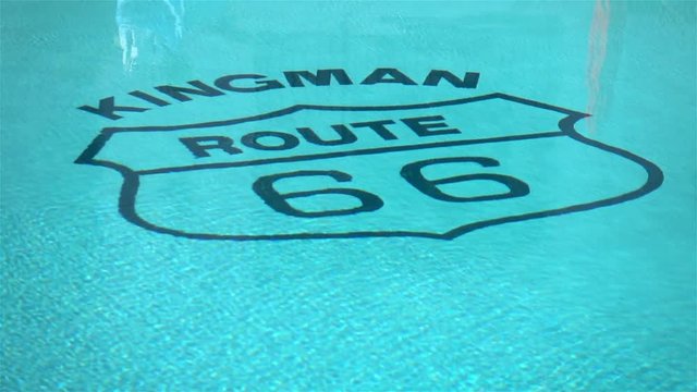  Professional video of legendary kingman route 66 headline in the swimming pool in slow motion 250fps