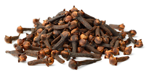 dried cloves isolated on white