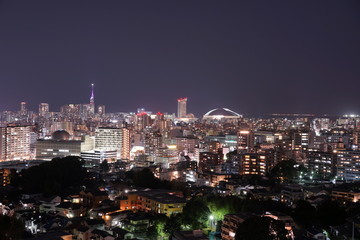 福岡市中央区の夜景都市風景