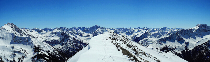 Panorama Berge Winterlandschaft  