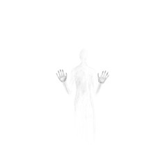 Ghost. The hands of a Ghost.. Hand-drawn. A watercolor drawing. Close up. Isolated on white background