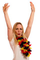 Junger Fußballfan jubelt