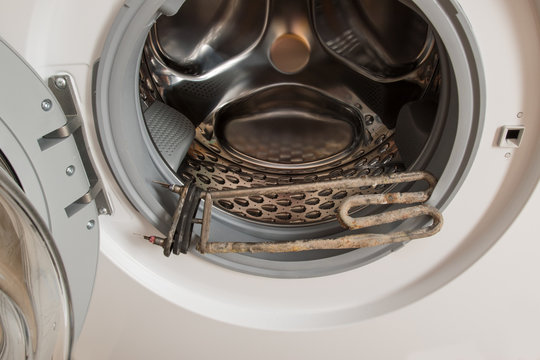 New washing machine of latest generation The heating element is covered with rust and scum due to the absence of a filter for hard water. Water softener. Social assistance to pensioners