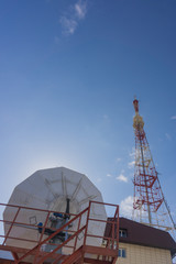 telecommunications tower with space