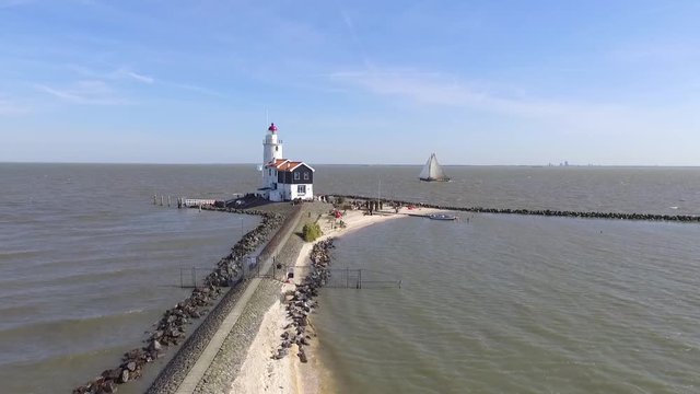 Paard van Marken. Dutch lighthouse from 1839