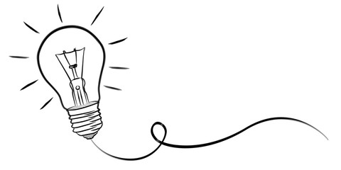 Hand-drawn lightbulb sketch